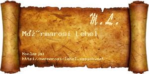 Mármarosi Lehel névjegykártya